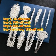 Women Girls Gift Snap Barrette Pearl Hair Clip Sweet Hairgrip Stick Hairpin