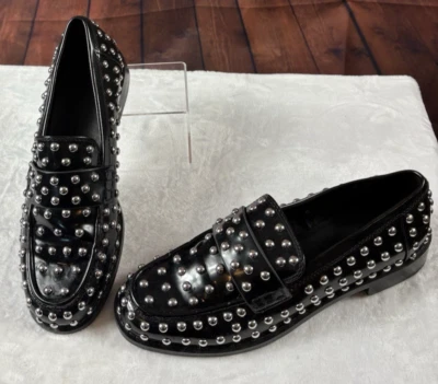 Eye Catching Statement Zara Studded Loafers Chic & Fabulous Sz 7.5 - Image 1 of 4