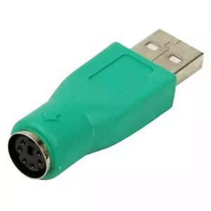 PS2 PS/2 FEMALE TO USB MALE ADAPTOR CONVERTER ADAPTER PC LAPTOP MOUSE KEYBOARD - Picture 1 of 2