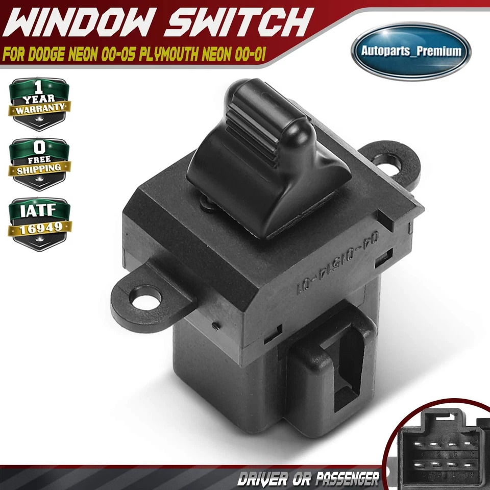 Interruptor de ventana eléctrica izquierda o derecha para Dodge Neon 2000-2005 Plymouth Neon 2000-2001 Foto 1 de 4