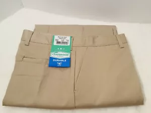LOT OF 5 PAIR BOYS Classroom Uniforms Khaki Long Pants SIZE 20 -ADJUSTABLE - NWT - Picture 1 of 2
