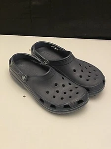 Zuecos unisex Crocs azul oscuro Mulas para mujer talla 11 para hombre talla 9 con correas - Imagen 1 de 8