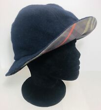 Vintage Burberry Hat Wool Navy Made in England Size 7.5
