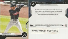 Freddie Freeman BRAVES 2020 TOPPS NOW POSTSEASON NL EAST CHAMPIONS PS-75 SP 542