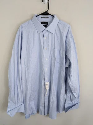 Camisa de vestir Paul Fredrick para hombre 18,5 azul con botones puño francés manga larga Foto 1 de 4