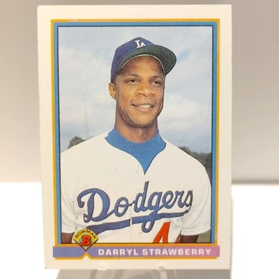 1991 Bowman #609 Darryl Strawberry Dodgers MLB Baseball Card HOF Vintage - Image 1 of 4