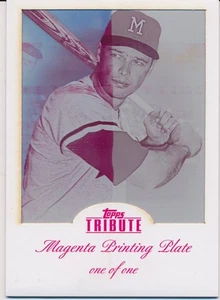 2012 Topps Tribute Eddie Mathews Magenta Druckplatte #1/1 neuwertig SELTEN - Bild 1 von 2