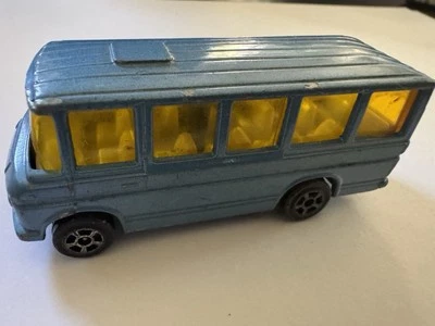 Autobús Mercedes Benz Corgi Juniors Gran Bretaña años 70 azul fundido a presión amarillo ventanas Foto 1 de 4