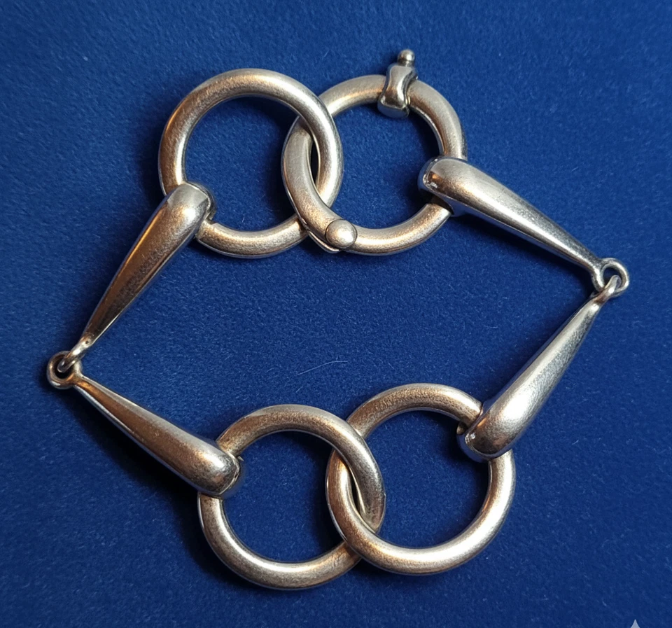 von Gaetan de PERCIN - Armband gebissen Ringe 1970 Französisch Vintage - 800 Silber - Bild 1 von 4