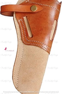 Suede Leather Double toned Holster Gun and Revolver Western Cowboy Barrel 4"-7.5 - Picture 1 of 5