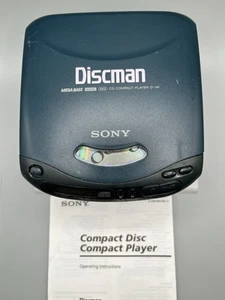 Sony Discman CD Player D-141 Blue Green Mega Bass Tested With Operating Manual - Picture 1 of 14