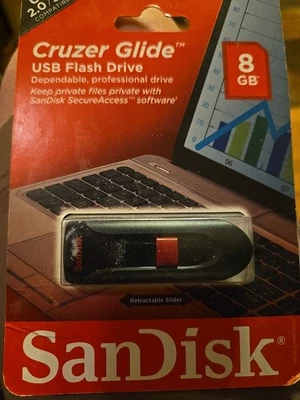 SanDisk Cruzer Glide 8GB USB 2.0/3.0 Flash Drive Black - Image 1 of 4