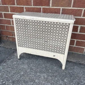 Vintage 1940s TRILMONT ELECTRIC heater Pierced Lattice Metal Cover Only - Picture 1 of 8