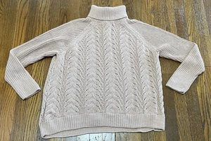 Maglione Garnet Hill 100% bambino alpaca girocollo rosa malva XL comodo accogliente casual - Foto 1 di 12