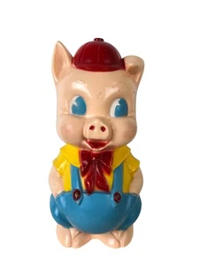 Vintage Ideal Pig Coin Bank Porky Piggy Kunststoff Puppe Figur 1-2317 Made in USA - Bild 1 von 6
