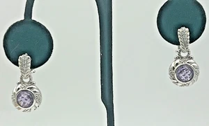 Pendientes colgantes Judith Ripka de plata de ley amatista circonita cúbica - Imagen 1 de 5