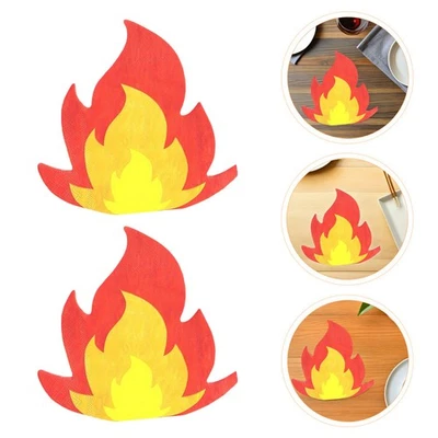  60 Pcs Flame Themed Napkins Fire Birthday Party Decoration Cocktail Flames - Image 1 of 4