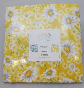 Benartex Daisy Delight 100% Cotton Precut 42 x 10" squares -layer cake - Picture 1 of 4
