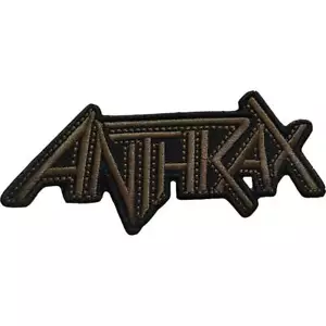 ANTHRAX BROWN LOGO 10CM WIDE WOVEN SEW OR IRON ON PATCH OFFICIALLY LICENSED - Picture 1 of 7