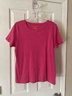 Talbots Womens Size M Short Sleeve Pretty Pink Pull Over Pretty Top T Shirt