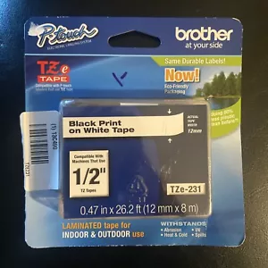 Cinta táctil Brother TZe 231 negra sobre blanca TZ genuina interior exterior - Imagen 1 de 2
