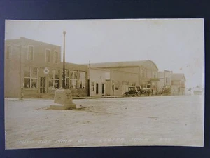 Lester Iowa Main Street Red Crown Sign Gas Truck Real Photo Postcard RPPC 1920's - Picture 1 of 1