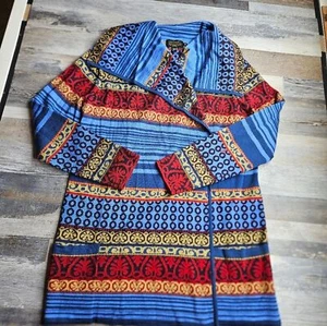 Icelandic Design Cardigan Sweater Duster Open Front Medium - Picture 1 of 13