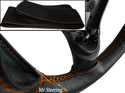 Para Dodge RAM III 1500 Negro Grano Funda de Piel Del Volante Naranja Pegatina - Imagen 1 de 4