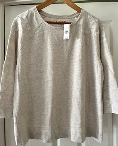 Loft Jersey Pullover Oat Medium Blouse 3/4 Sleeve - Picture 1 of 5