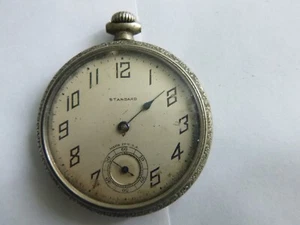 Antique open-face 16 size silveroid Pocket Watch Case w 15 jewel NY Standard mvt - Picture 1 of 4
