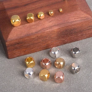 Cube Square Shape 2mm 3mm 4mm 5mm 6mm Solid Brass Metal Loose Spacer Beads Lot - Picture 1 of 31