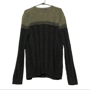 Vintage Axcess Men Crew Sweater Size XL Pullover Gray Black Two Tone Long Sleeve - Picture 1 of 7