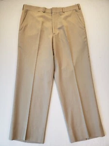 Brooks Brothers Brooksease Wool Mens Size 35 Dress Pants Flat Front Beige USA - Picture 1 of 12