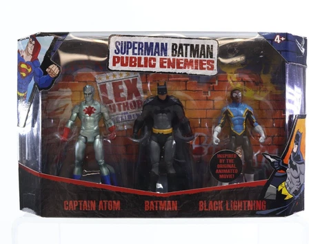 Mattel Batman Superman Public Enemies Captain Atom Batman Black Lightning 3-Pack Cover