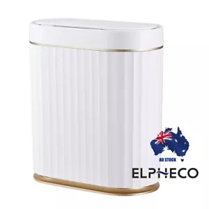 Elpheco Waterproof Sensor Automatic Open Lid Bin Rubbish Can Recycle White Gold - Picture 1 of 7