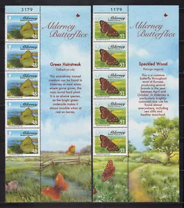 Alderney 313-318 MNH Butterflies Nature Plants Flowers ZAYIX 1223L0011 - Picture 1 of 6