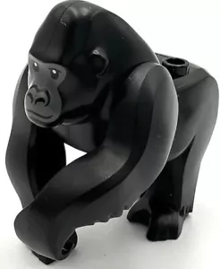 Lego New Black Gorilla 2 Studs on Back Dark Bluish Gray Face Part - Picture 1 of 1