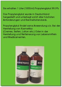 Propylenglykol PG 99,9% reine Pharmaqualität Propandiol 1 Liter Propandiol - Bild 1 von 8