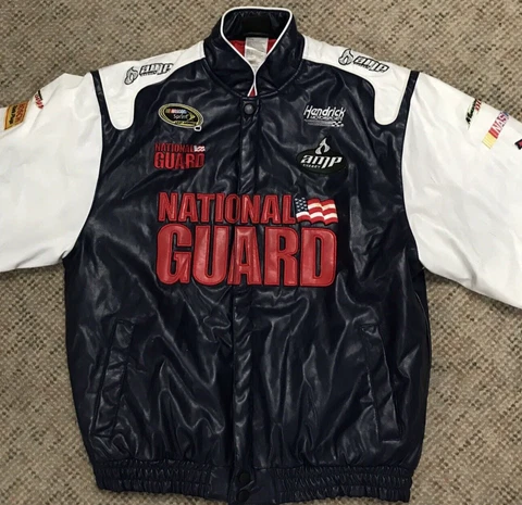 Vtg Amp Jr Nation Nascar Dale Earnhardt Jr National Guard Jacket Size Youth XL Cover