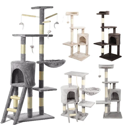 YOKEN BAR COLOURFUL STAGE LIGHT Kratzbaum Katzenkratzbaum XXL Sisal Kletterbaum Spielbaum mit Höhle Liegemulde