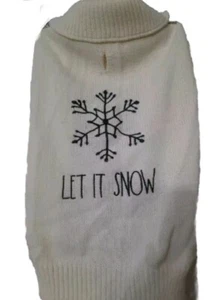 Rae Dunn Holiday Dog Apparel "Let It Snow" Medium sized Sweater 17-20 inch - Picture 1 of 11