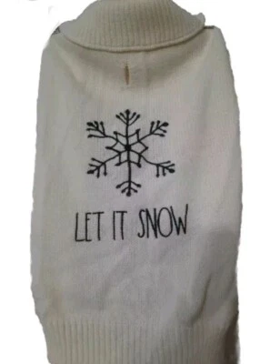 Rae Dunn Holiday Dog Apparel "Let It Snow" Medium sized Sweater 17-20 inch - Image 1 of 4