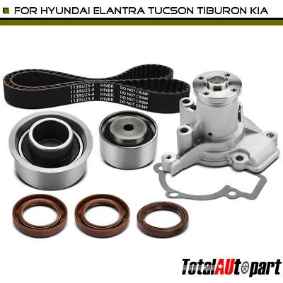 7x Kit de correa de distribución con bomba de agua para Hyundai Elantra 99-07 Kia Spectra 04-06 Foto 1 de 4