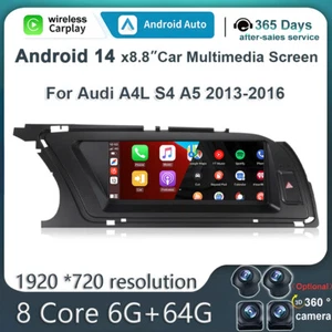 8.8'' Android 14 Autoradio CarPlay GPS Navi 8Kern Multimedia für Audi A4 B8 LHD - Bild 1 von 12