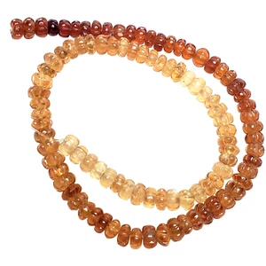 Vintage Honey Citrine Handcarved Melon Rondelle Beads 5mm 13" Free Shipping - Picture 1 of 1