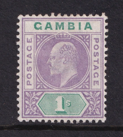 Gambia KEVII 1902-05 1s Violet Green SG52 Mint MH Cover