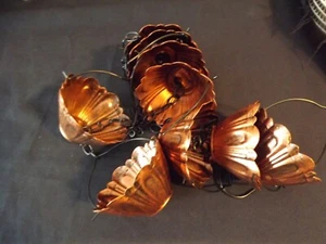 NEW 90" METAL RAIN CHAIN copper finish 9 LOTUS FLOWER CUPS Mother's DAY GIFT - Picture 1 of 11
