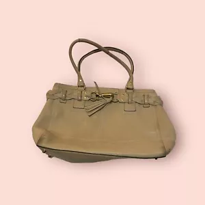 Borsa a tracolla Coach 10529 Hampton beige pelle ciottolata fascia intrecciata grande tote bag - Foto 1 di 11