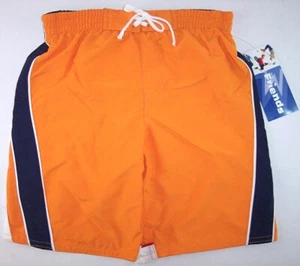 NWT Just Friends Boy's Orange & Navy Swim Trunks Shorts, M (5) - Picture 1 of 3