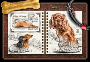 Dogs Pug Hybrid Dachshund Spaniel MNH Stamps 2018 Sao Tome & Principe S/S - Picture 1 of 1